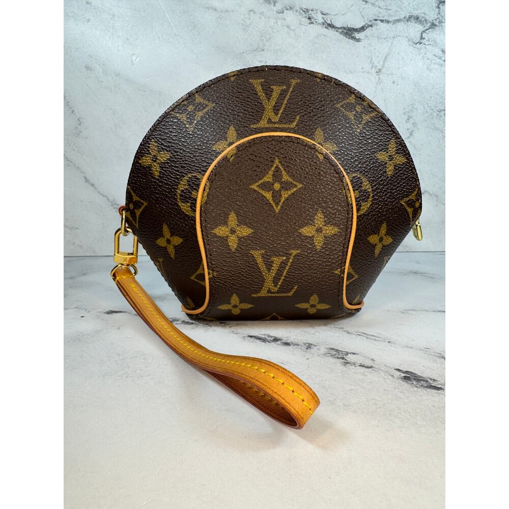 Louis Vuitton Mini Ellipse Vintage Bag Monogram canvas LV Wristlet Clutch Rare - Picture 16 of 16